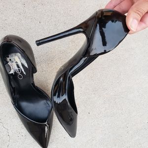 Aldo Black D'orsay Patent Stiletto Heel - Size 5